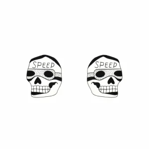 Earrings^Haus Of Dizzy x Roxxi's Poolroom 'Speed Skull' Studs