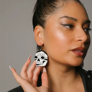 Earrings^Haus Of Dizzy x Roxxi's Poolroom 'Speed Skull' Earrings
