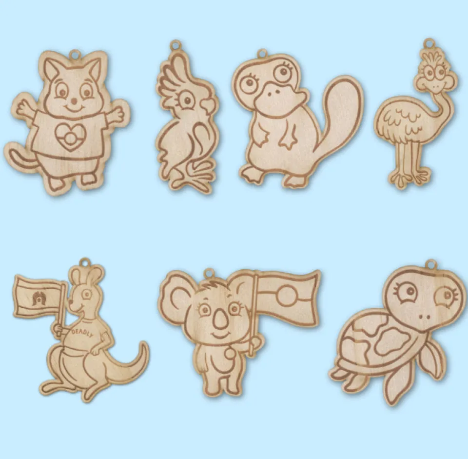 haus_of_ziggy_lee_x_haus__0-1.webp Keyrings^Haus Of Dizzy Haus of Ziggy Lee x DIY Australian Animal Wooden Colouring-in Kit