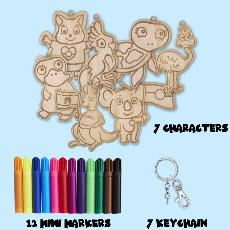 haus_of_ziggy_lee_x_haus__2-1.webp Keyrings^Haus Of Dizzy Haus of Ziggy Lee x DIY Australian Animal Wooden Colouring-in Kit